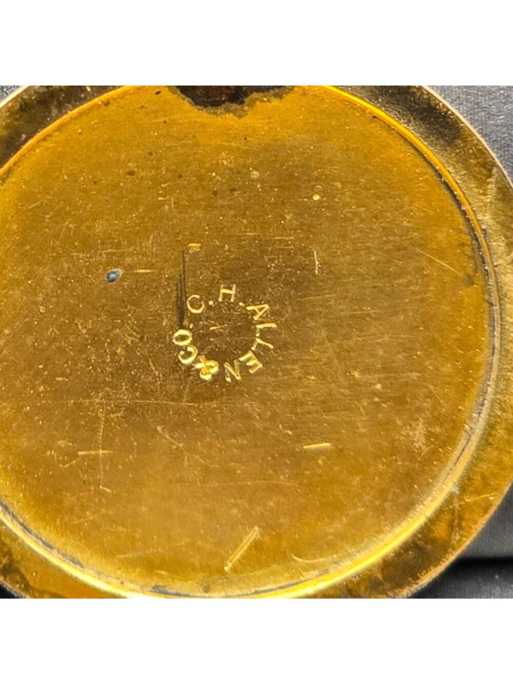 Antique CH Allen & Co Gold Filled Edwardian Locket Paste Pinwheel Starburst READ - Picture 7 of 13
